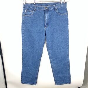 Carhartt Men Size 42 x 32 Jeans Dark Wash Pants Relaxed Fit Straight 100% Cotton